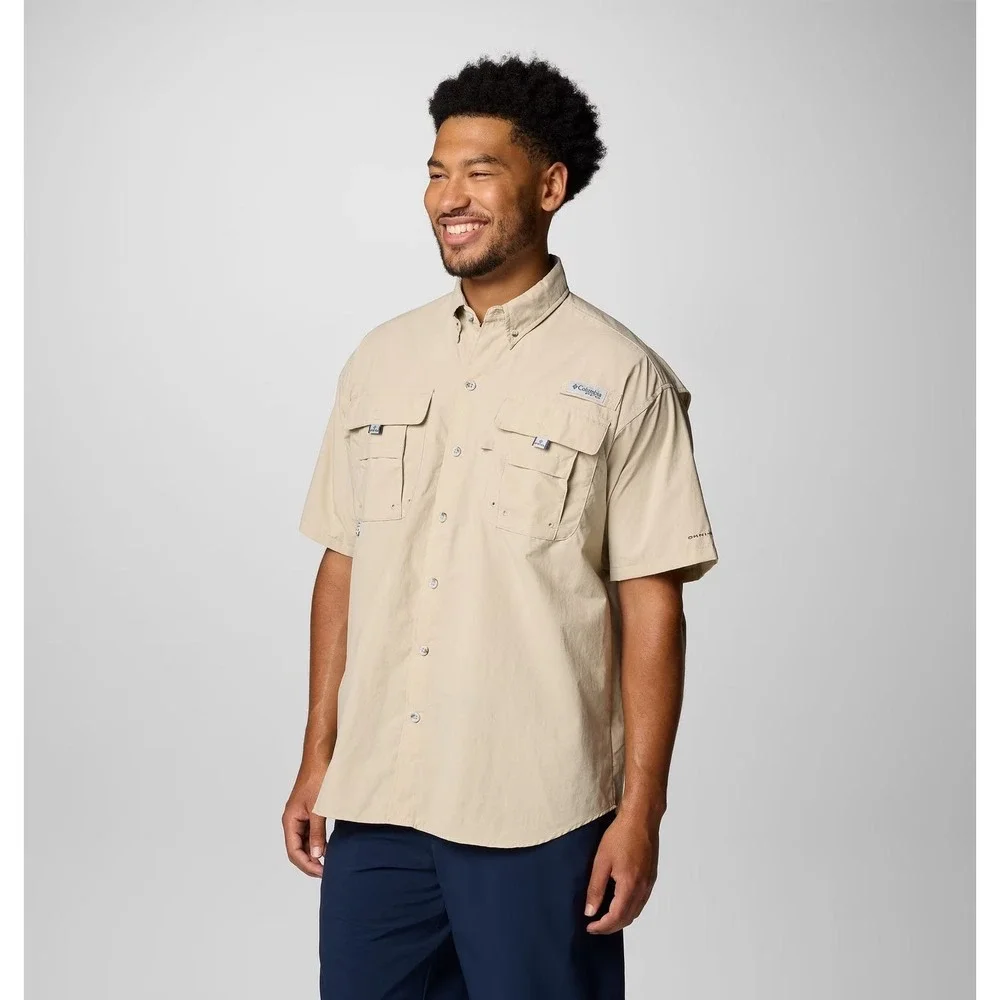 Columbia Men's‎ PFG Bahama Short Sleeve Shirt Gray Size M Medium